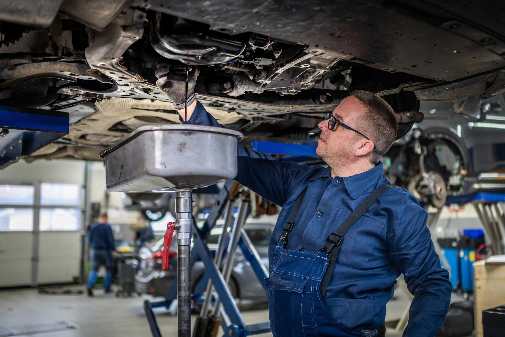 Auto technician in a workshop